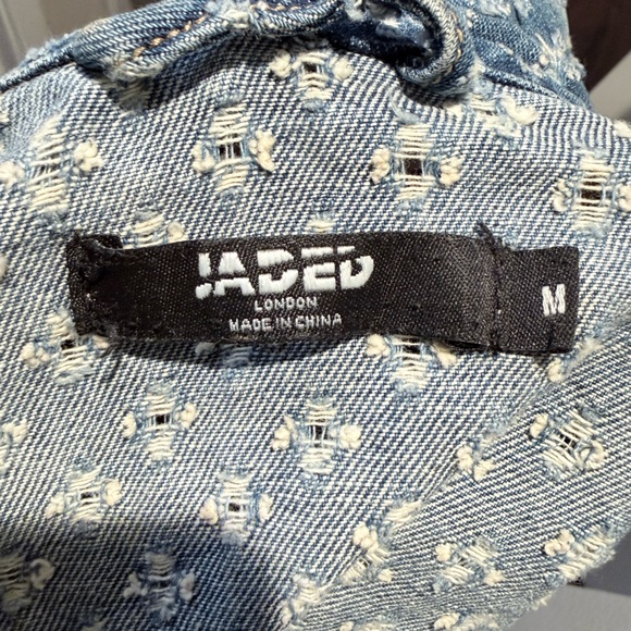 Jaded London Distressed Denim Jacket | Textured Oversized Jean Jacket - Picture 7 of 10